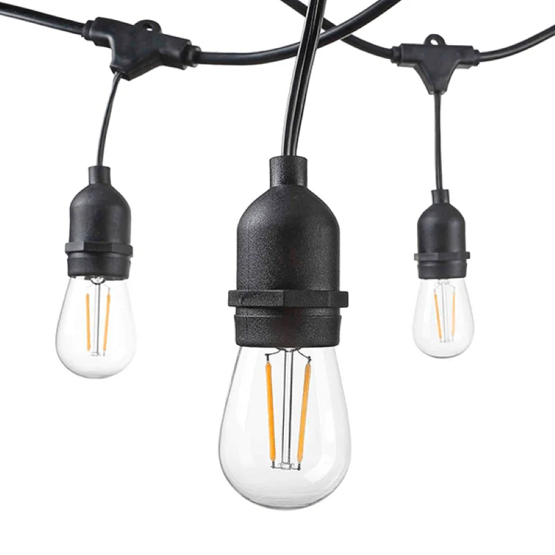 Guirlande Guinguette LED 15M IP65 pour 15 Ampoules E27 Suspendues (non fournies)