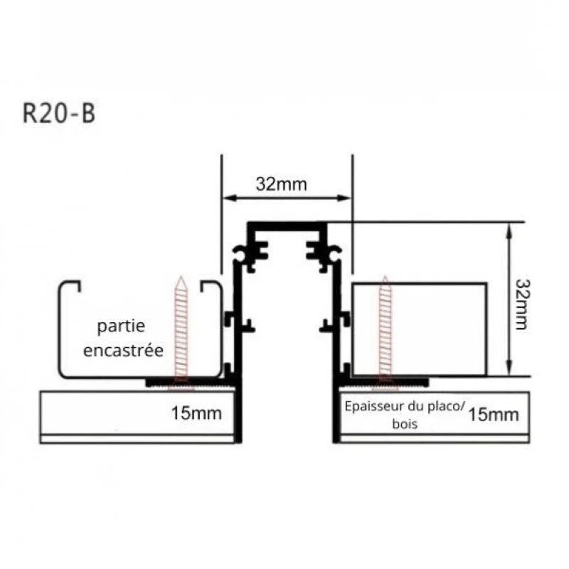 Rail Magnétique Encastré 48V 2m BLANC