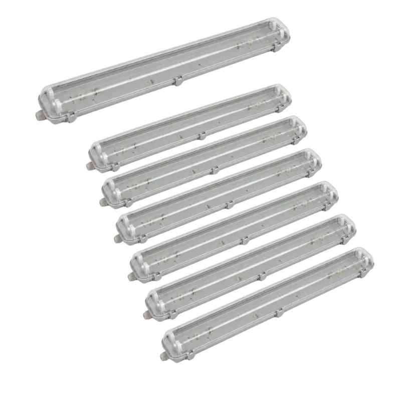 Pack de 10 - Réglette étanche double pour Tube LED T8 150cm IP65 (Boitier vide)
