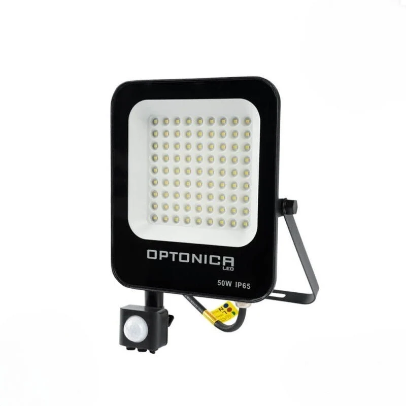 Projecteur LED 50W Détecteur de Mouvement Crépusculaire Extra Plat IP65 NOIR