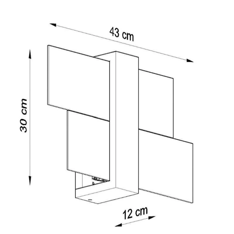 Applique Murale Bois Clair Rectangles de Verre pour Ampoule E27