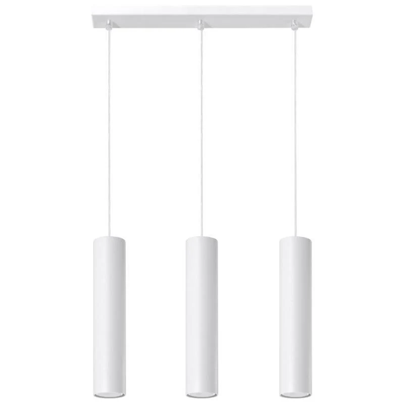 Suspension 3 Lampes Blanc pour Ampoules GU10