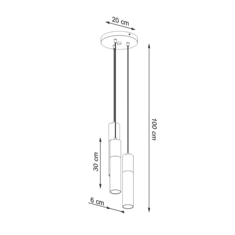 Suspension Design 3 Lampes Bois Noir Élégant pour Ampoules GU10