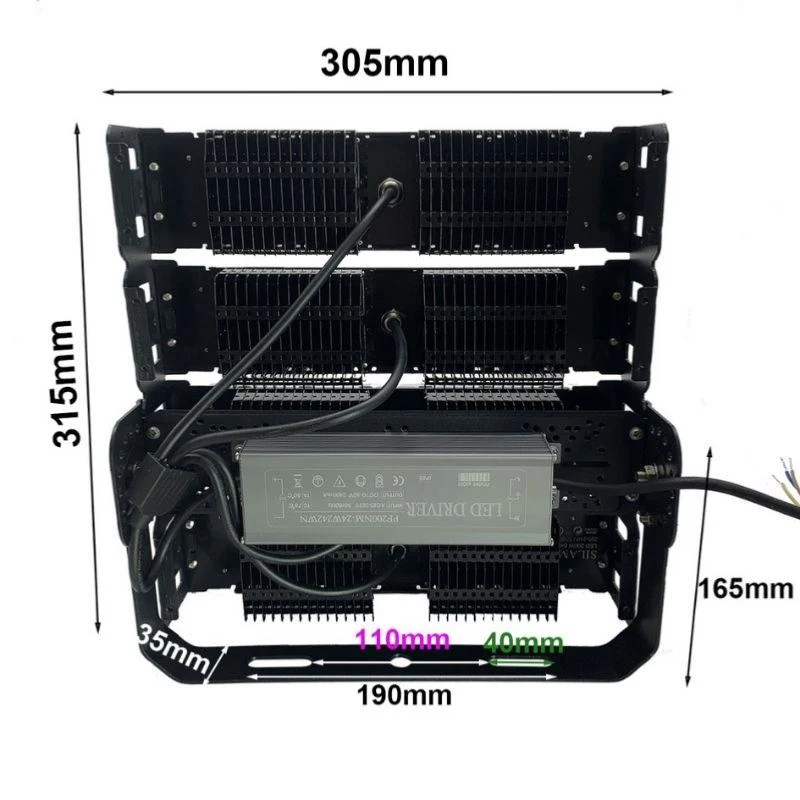 Projecteur LED Puissant Industriel 200W IP65 Noir