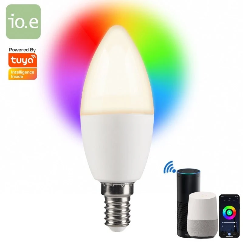 Ampoule LED Connectée WiFi E14 5.5W RGBW C37