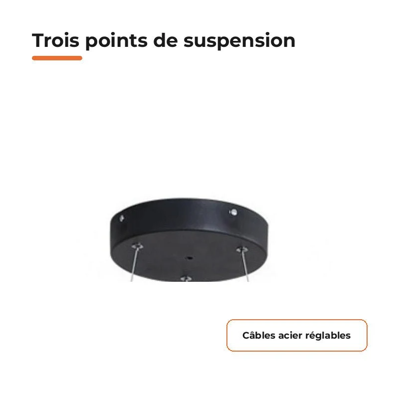 Kit de suspension pour Plafonnier - Noir