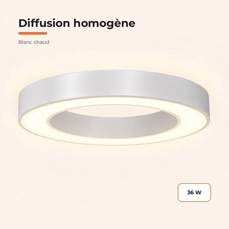 Plafonnier LED Blanc Rond 36W 50cm