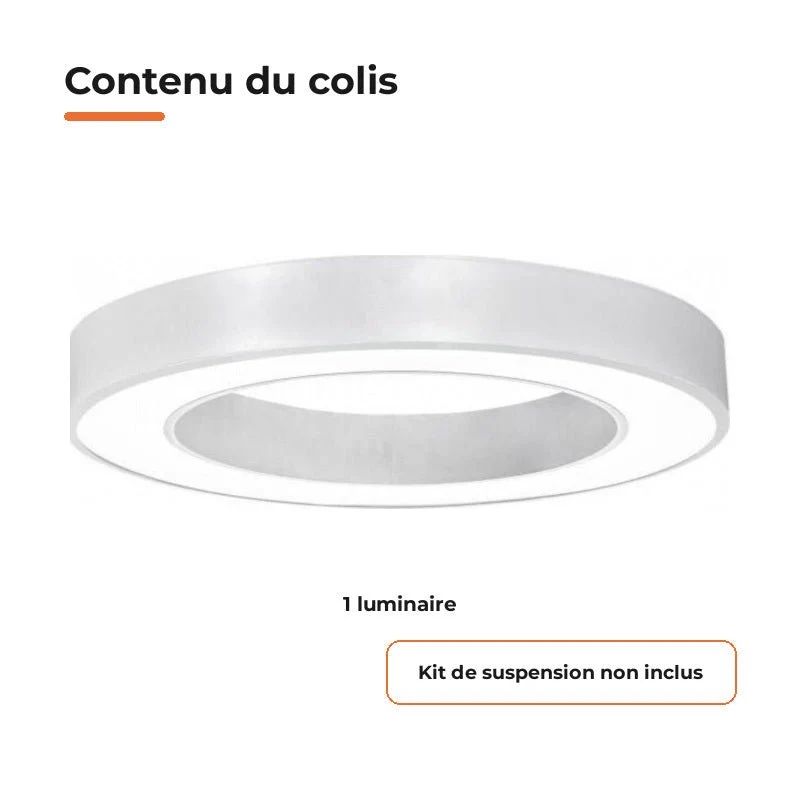Plafonnier LED Blanc Rond 36W 50cm