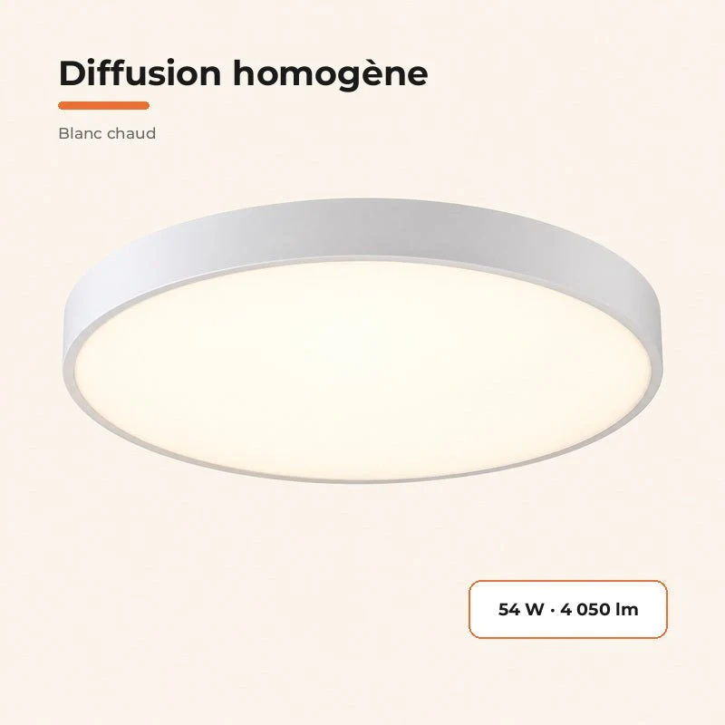 Plafonnier LED Blanc 54W 60cm