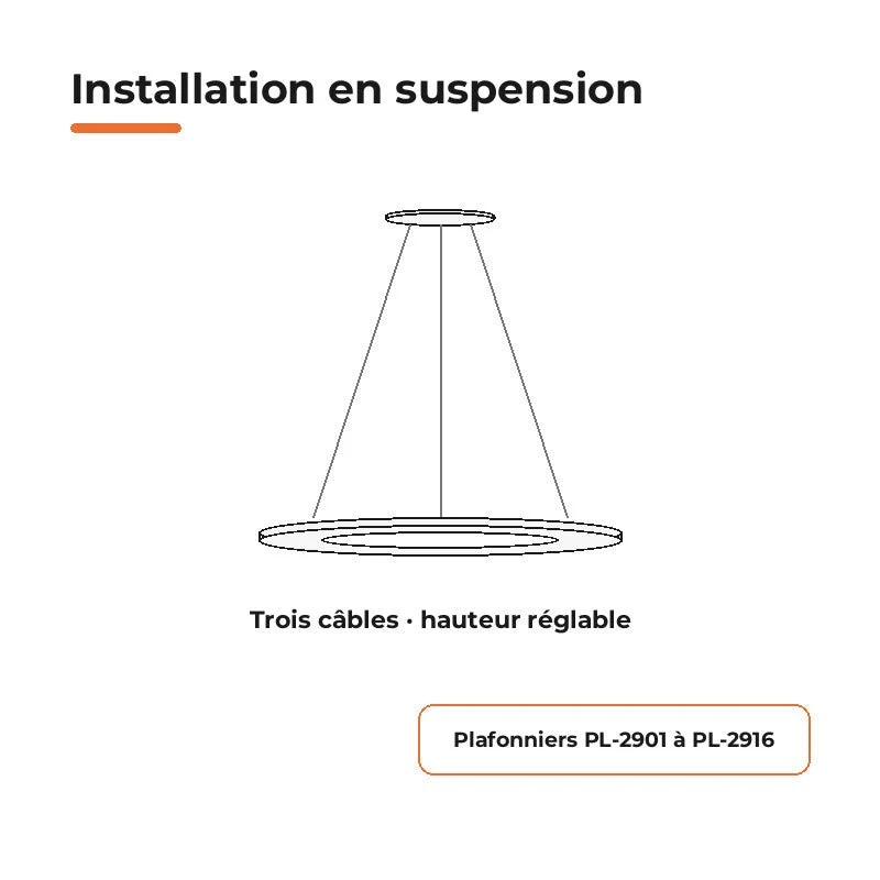 Kit de suspension pour Plafonnier - Blanc