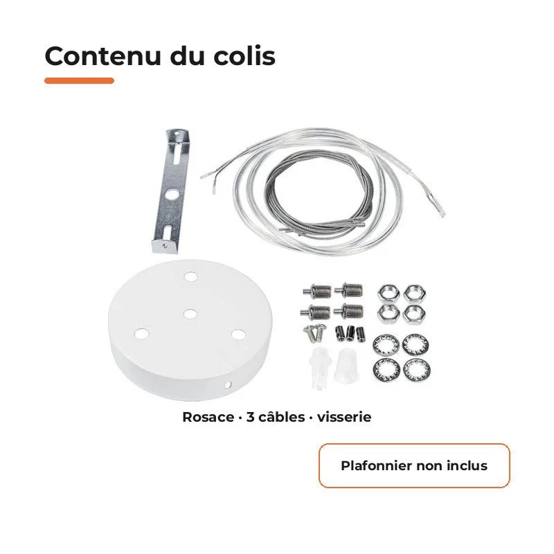 Kit de suspension pour Plafonnier - Blanc