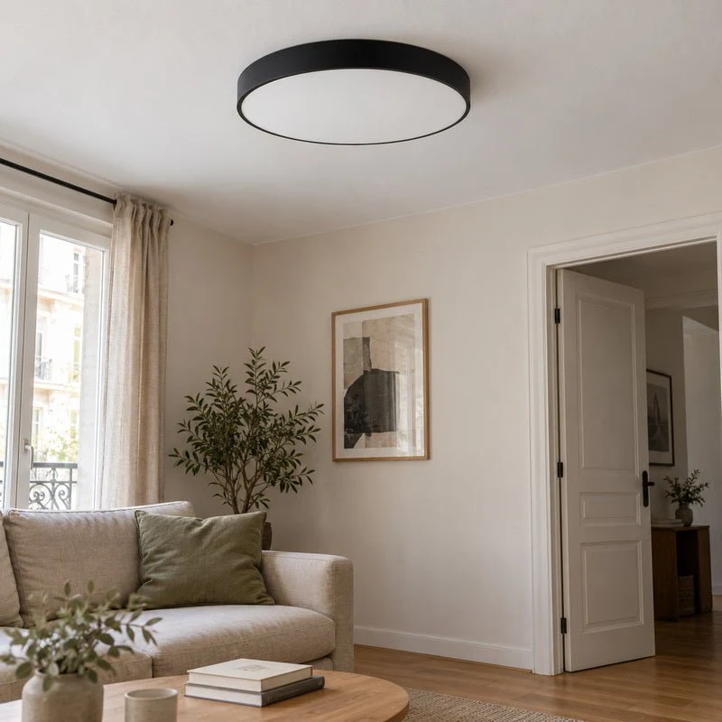 Plafonnier LED Noir 30W 40cm