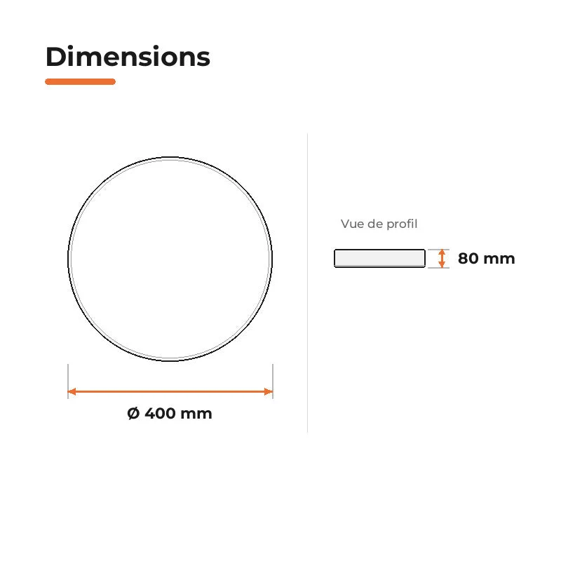 Plafonnier LED Blanc 30W 40cm