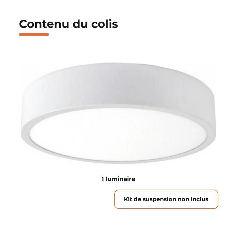 Plafonnier LED Blanc 18W 25cm
