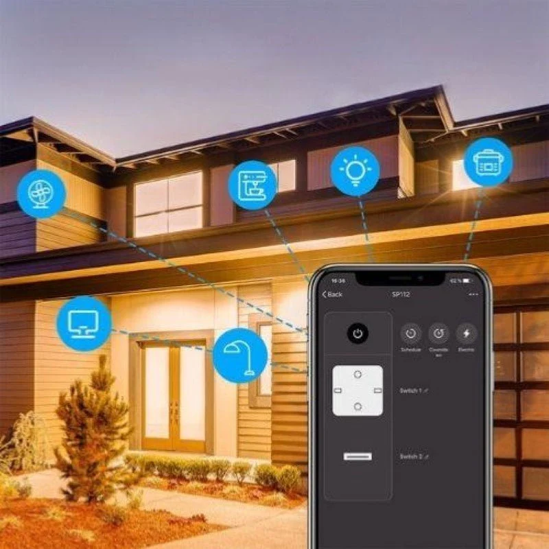 Prise Connectée Intelligente WiFi 2.4GHz 16A Blanche + 2 Ports USB 2.1A (Lot de 2)