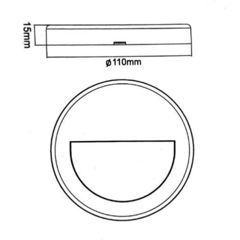 Balise LED Saillie 3W 220V 120° Rond Noir IP44 pour Escalier