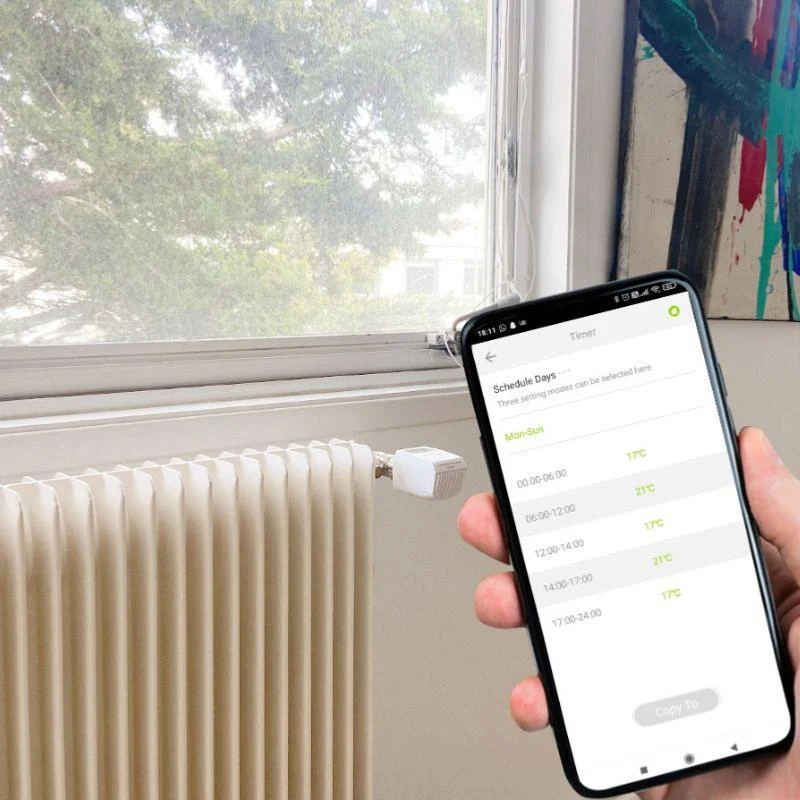 Tête Thermostatique Connectée ZigBee Universelle avec Ecran LCD