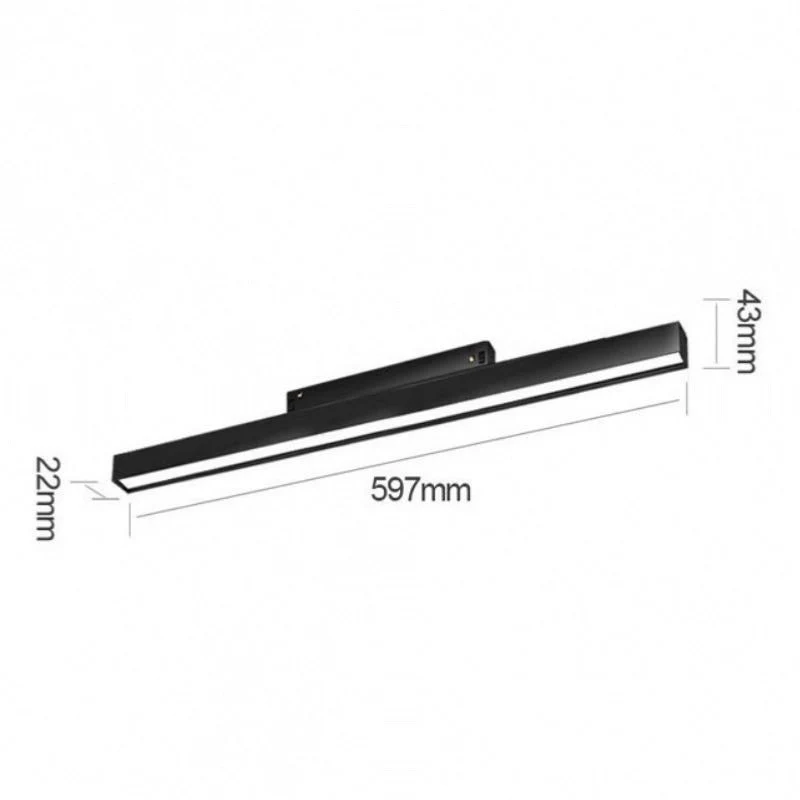 Profilé LED sur Rail Magnétique 48V 20W Dimmable Noir