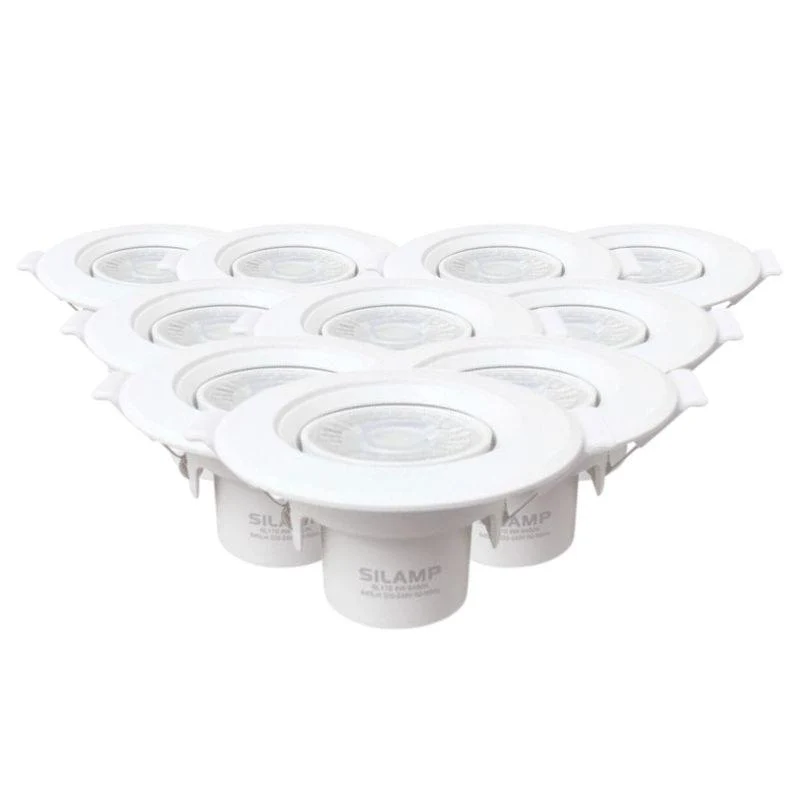 Pack de 10 - Spot LED Encastrable Orientable Rond Blanc 8W