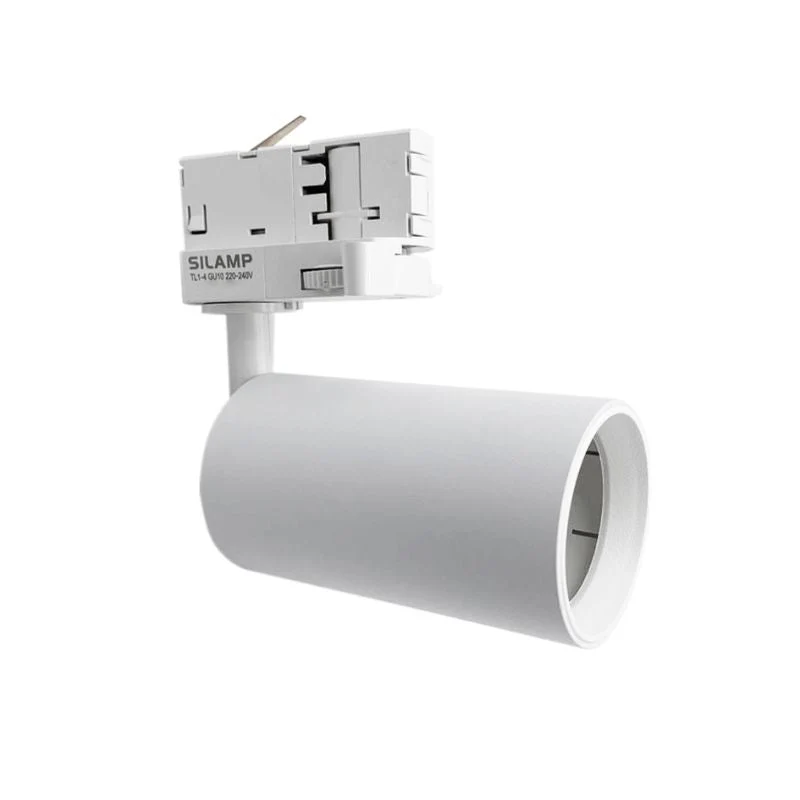 Spot LED sur Rail 80° Triphasé BLANC pour Ampoule GU10