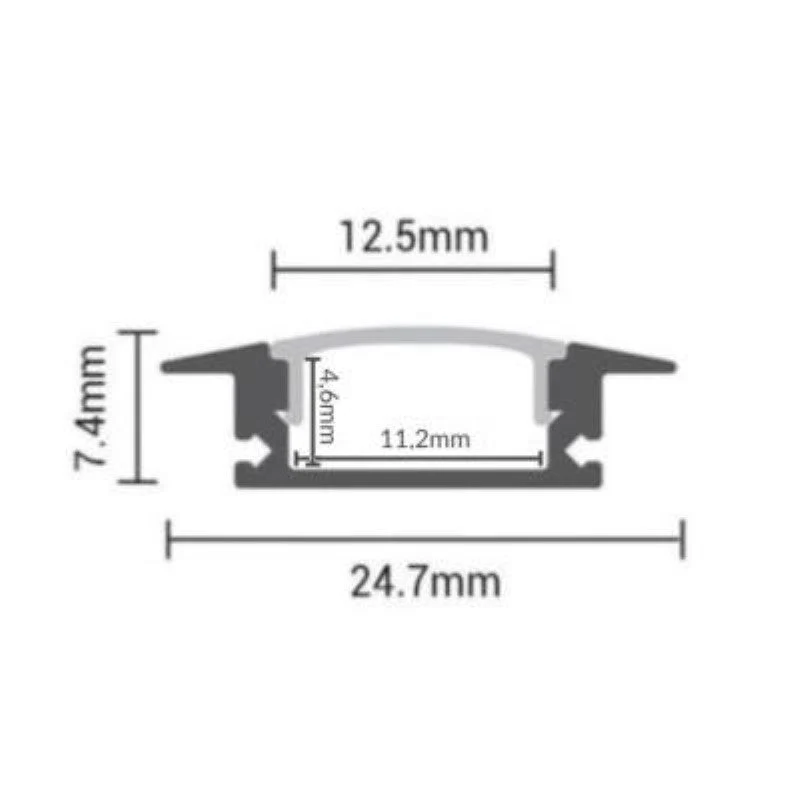 Profilé Aluminium Blanc Encastrable 2m avec Couvercle Blanc Opaque