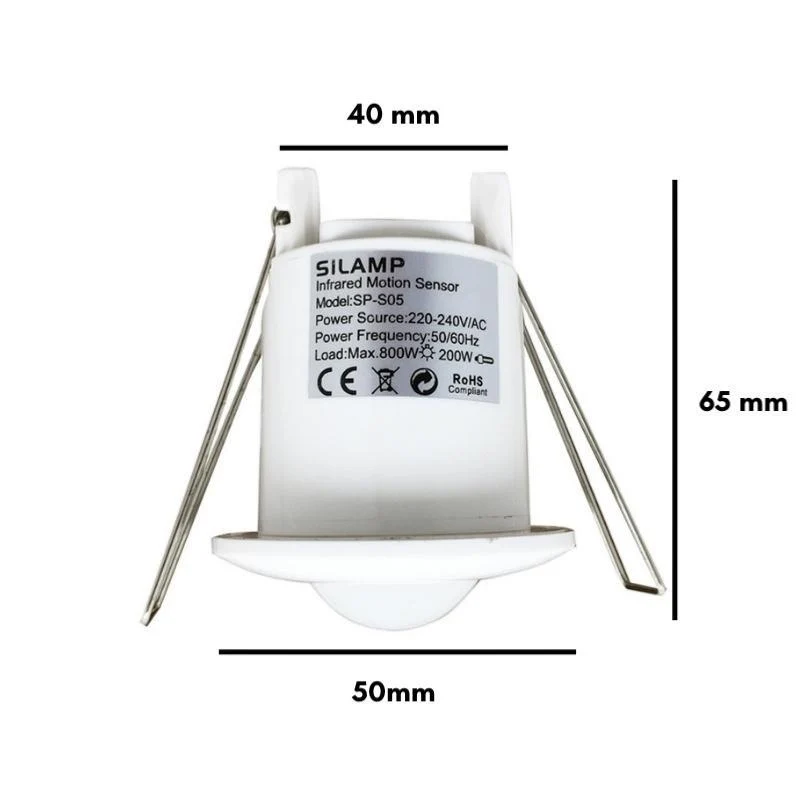 Détecteur de Mouvement Encastrable 6m 360° 220V Ø50mm