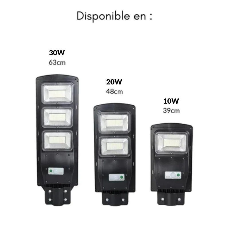 Luminaire LED urbain solaire 20W IP65