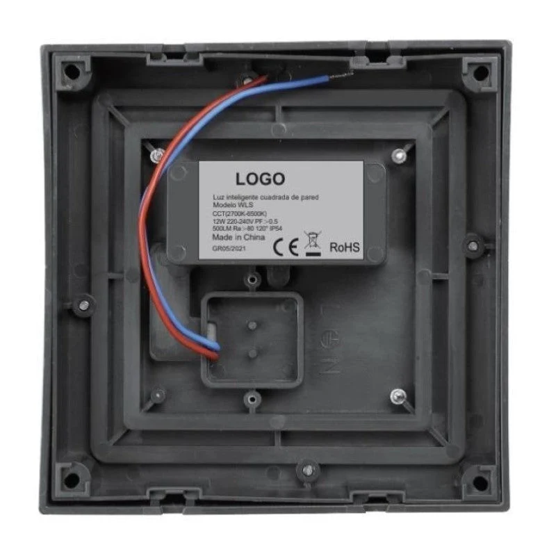 Applique LED Connectée WiFi RGBW 12W IP54 Carrée avec Cache