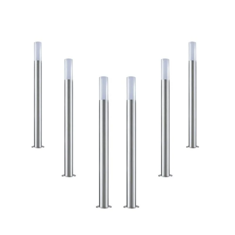 Pack de 6 - Borne Extérieure 100cm 220V IP65 ARGENT pour Ampoule E27