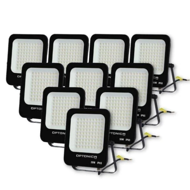 Pack de 10 - Projecteur LED Extérieur SMD 50W IP65 Noir