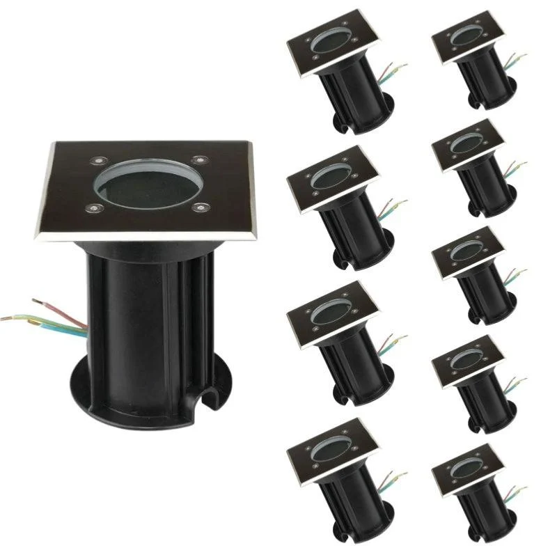 Spot LED Extérieur Encastrable Carré IP65 pour Ampoule GU10 - Pack de 10