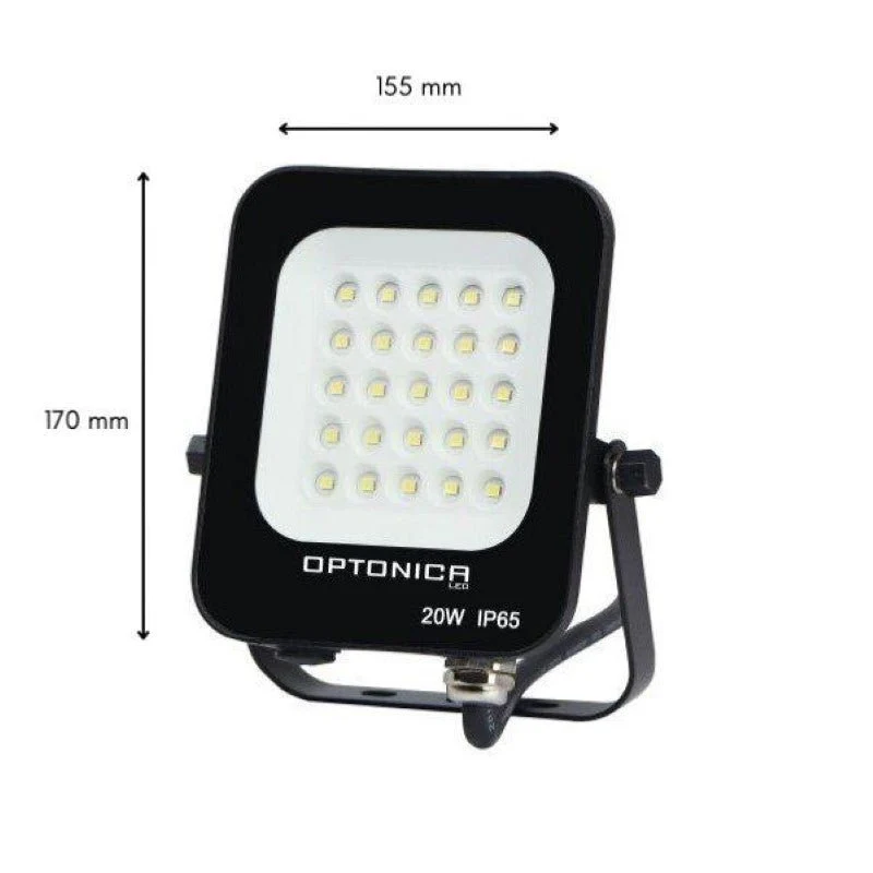 Projecteur LED Extérieur SMD 20W IP65 Noir - Pack de 10