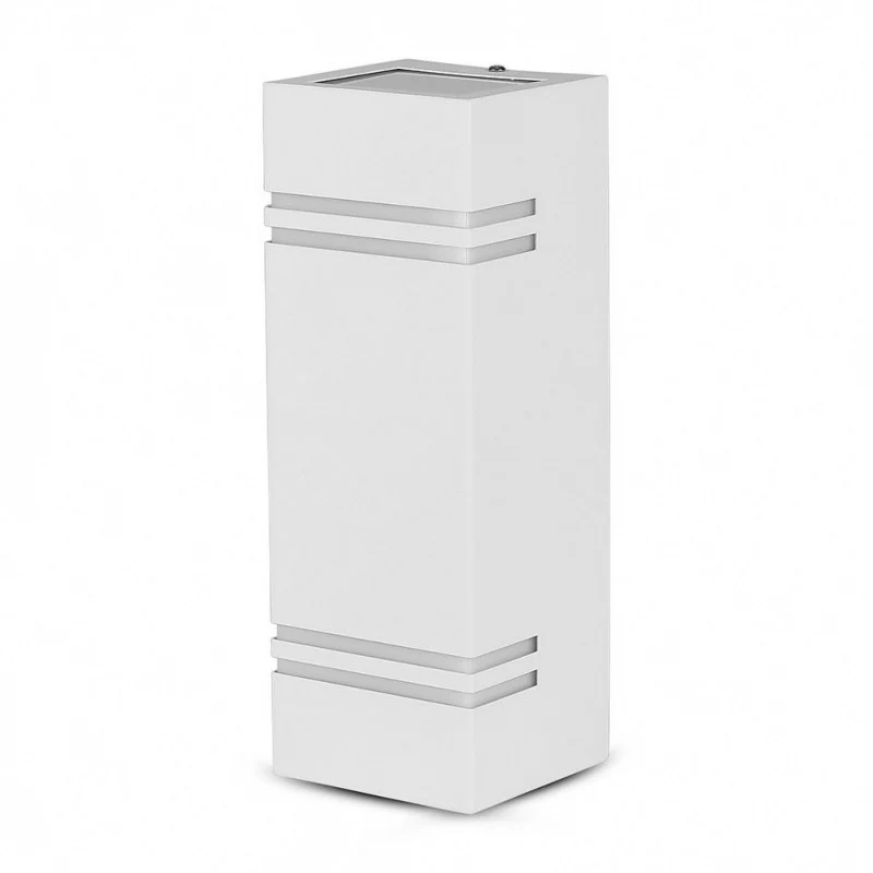 Applique Murale LED Blanche Carrée IP44 Double Faisceau GU10