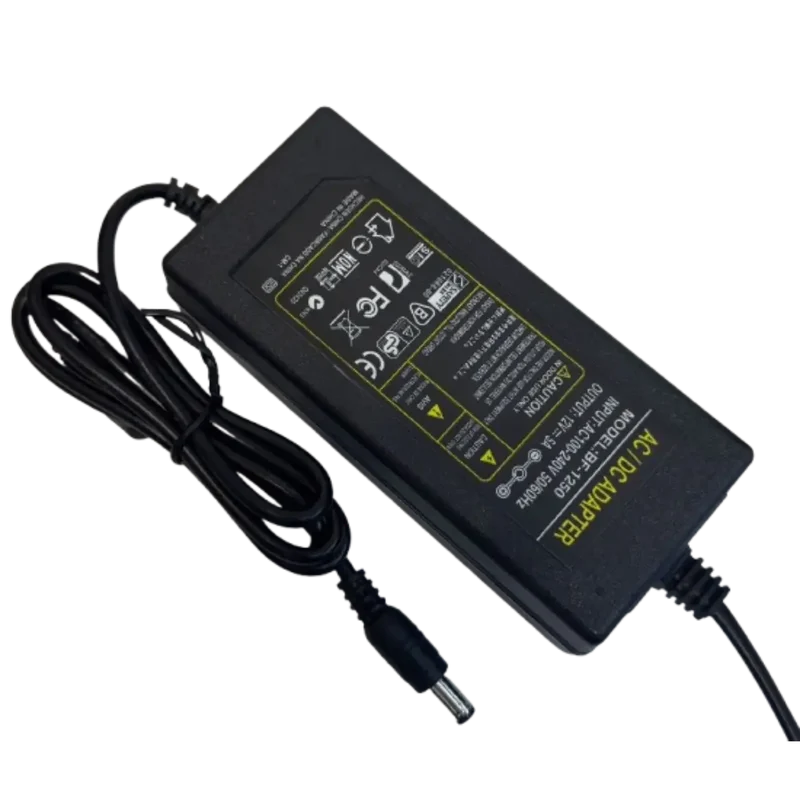 Alimentation AC/DC 12V 5A 60W – Adaptateur Secteur 230V Ruban LED Caméra