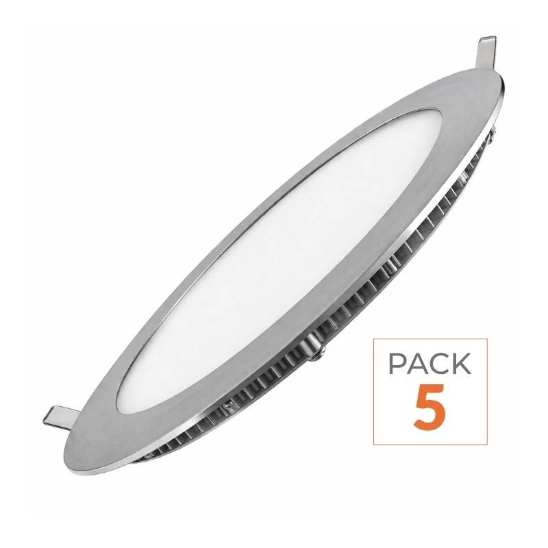 Pack de 5 - Spot LED Extra Plat Rond 24W Blanc