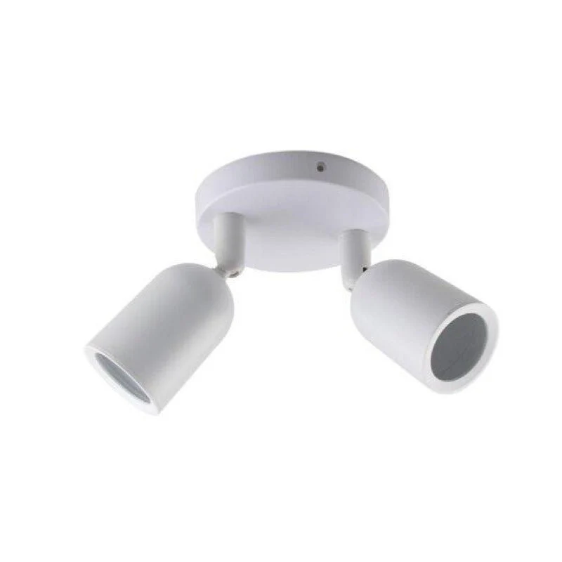 Spot LED en Saillie Double Orientable BLANC pour Ampoule GU10