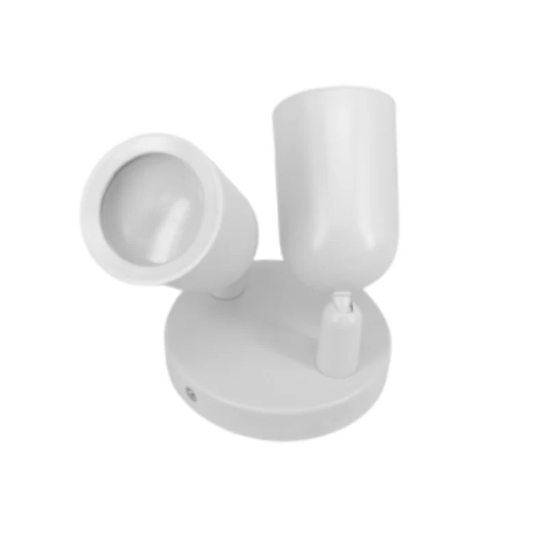 Spot LED en Saillie Double Orientable BLANC pour Ampoule GU10