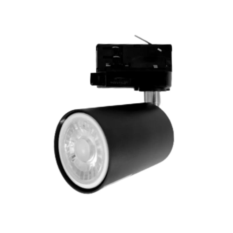 Spot LED sur Rail Triphasé NOIR pour Ampoule GU10