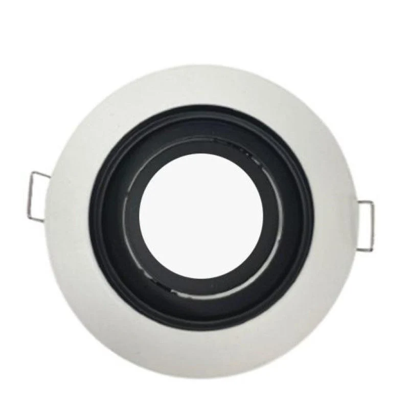 Support Spot Encastrable GU10 Orientable Rond Blanc/Noir