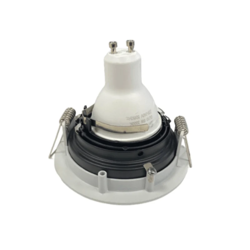 Support Spot Encastrable GU10 Orientable Rond Blanc/Noir