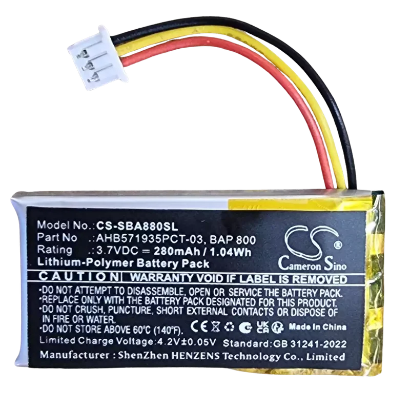 Batterie BAP800 3.7V 280mAh Li-Po pour casque sans fil Sennheiser