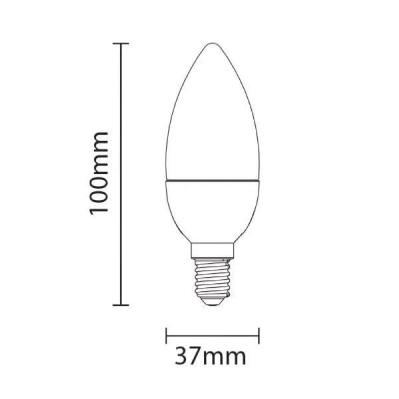 Ampoule LED E14 6W 220V C37 180° Dimmable