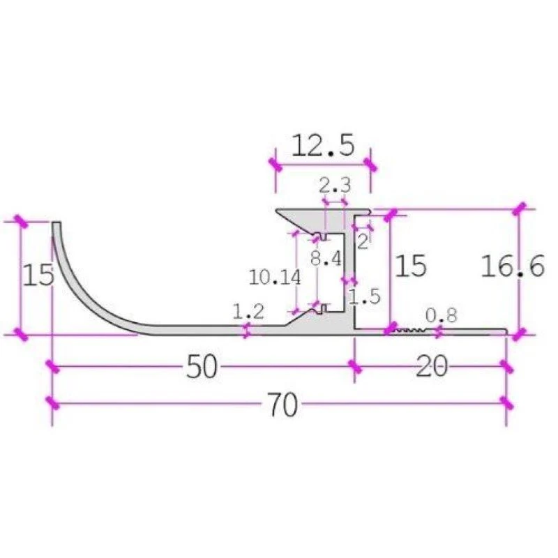 Profilé Aluminium Doré 2m pour Ruban LED