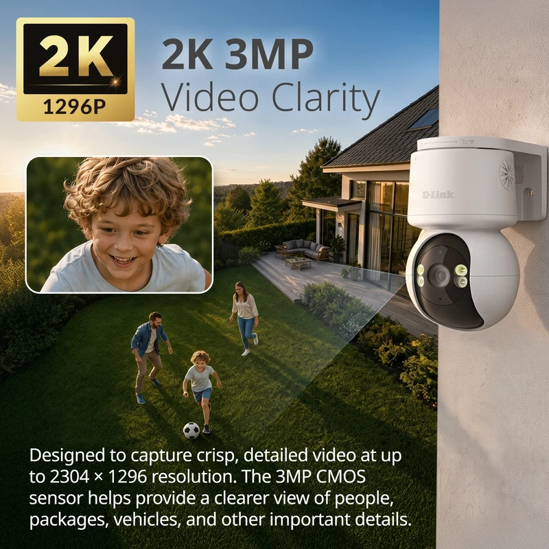COMING SOON - 360 Degree View 2K Pan & Tilt Outdoor WiFi 6 Security Camera - DCS-6530