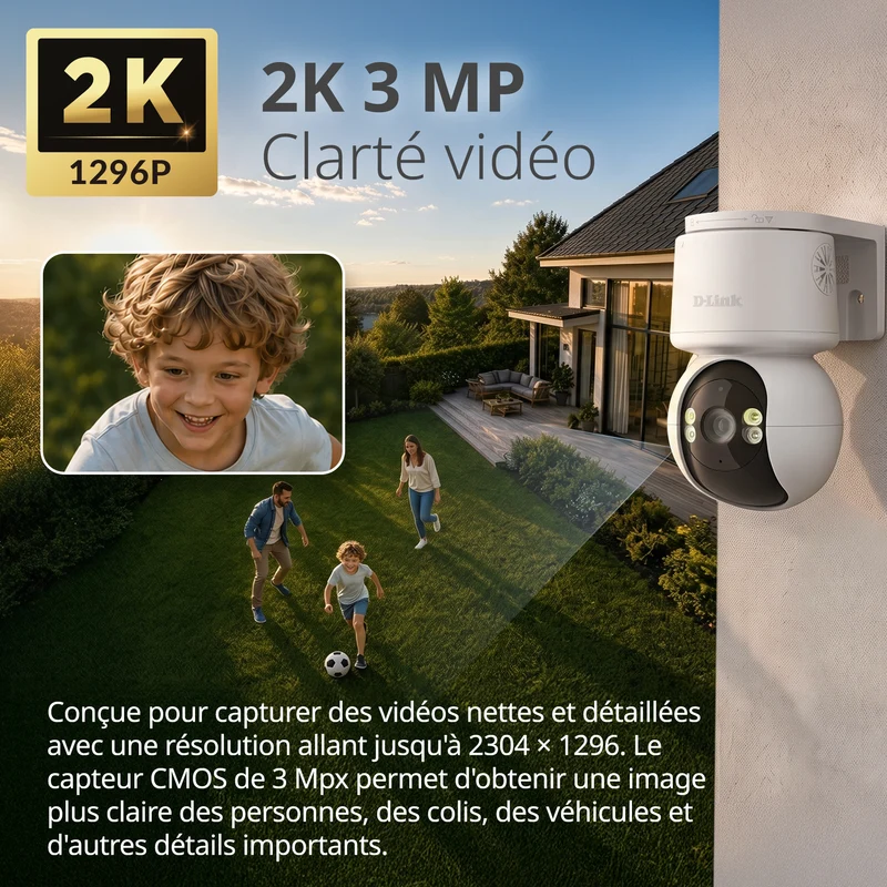 COMING SOON - 360 Degree View 2K Pan & Tilt Outdoor WiFi 6 Security Camera - DCS-6530