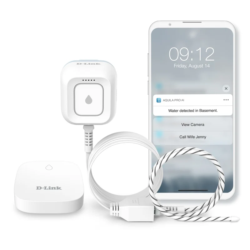 D-Link Expandable Smart Wi-Fi Water Leak Sensor Starter Kit (SW-A11KT) plus D-Link Wi-Fi Smart Plug (PM-01M) - Special Bundle