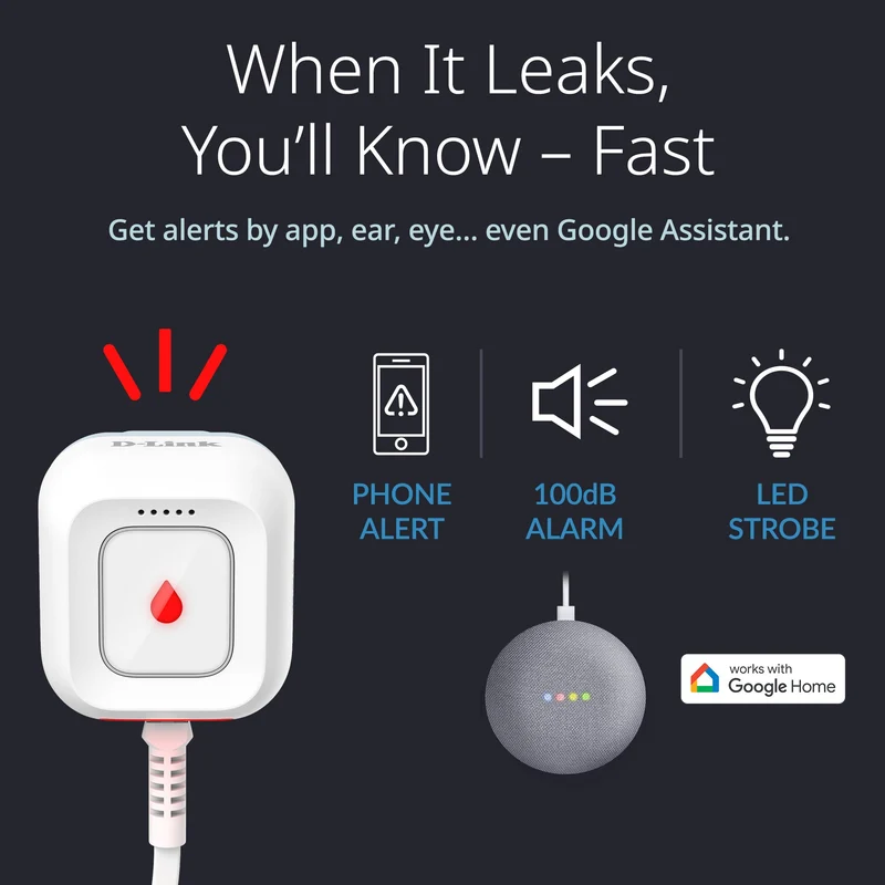 D-Link Expandable Smart Wi-Fi Water Leak Sensor Starter Kit (SW-A11KT) plus D-Link Wi-Fi Smart Plug (PM-01M) - Special Bundle