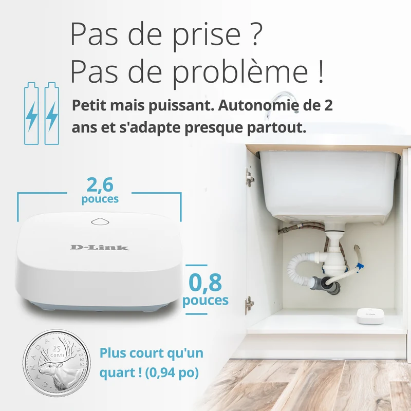 D-Link Expandable Smart Wi-Fi Water Leak Sensor Starter Kit (SW-A11KT) plus D-Link Wi-Fi Smart Plug (PM-01M) - Special Bundle