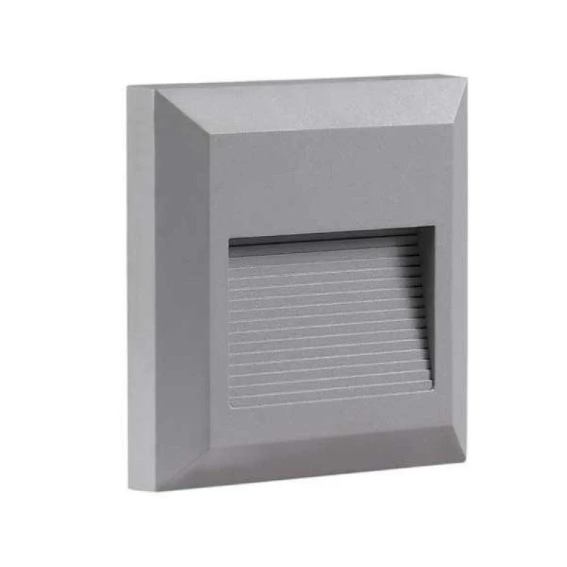 Balise LED en Saillie Carrée 2W 220V 55° Grise IP65 pour Escaliers