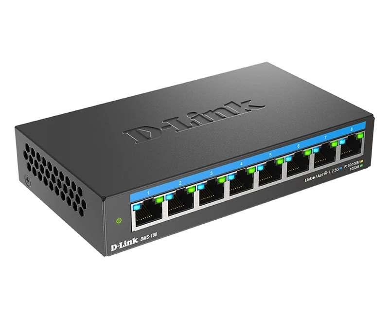 [Certified Refurbished] 8-Port Multi-Gigabit Unmanaged Switch - DMS-108/RE